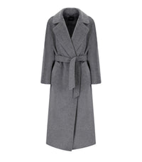 MAX MARA WEEKEND TEMPERA GREY BELTED COAT - 40