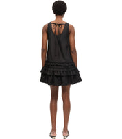 GANNI SCHWARZES RÜSCHENKLEID