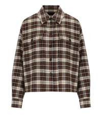 MAX MARA WEEKEND BERLINA CHECK BROWN SHIRT - 40