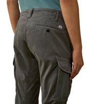 C.P. COMPANY STRETCH SATEEN DARK SHADOW CARGO PANTS