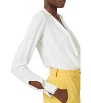 ELISABETTA FRANCHI ELFENBEINES BLUSENBODY