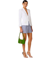 ELISABETTA FRANCHI STRIPED BLUE AND WHITE SHORTS