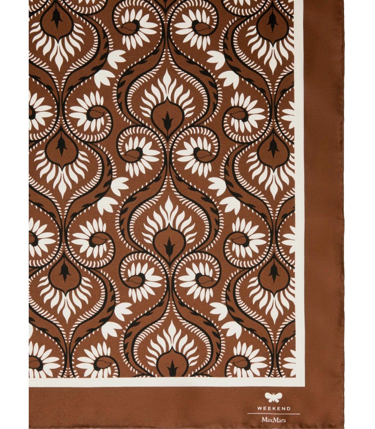 MAX MARA WEEKEND ONESTO BROWN FOULARD SCARF