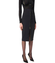 FALDA MIDI CON CREMALLERA NEGRA ELISABETTA FRANCHI