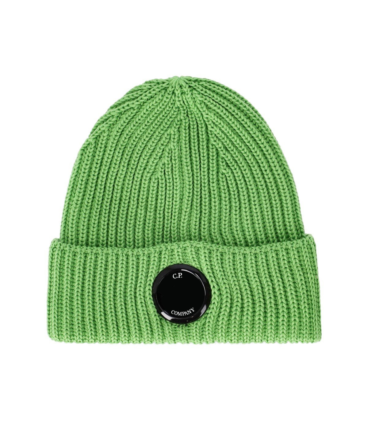 C.P. COMPANY GREEN RIBBED BEANIE