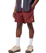 SHORTS DE BAIN CHASE ROUGE BRIQUE CARHARTT WIP