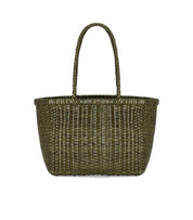 DRAGON DIFFUSION B.WEAVE SMALL KHAKI BASKET BAG