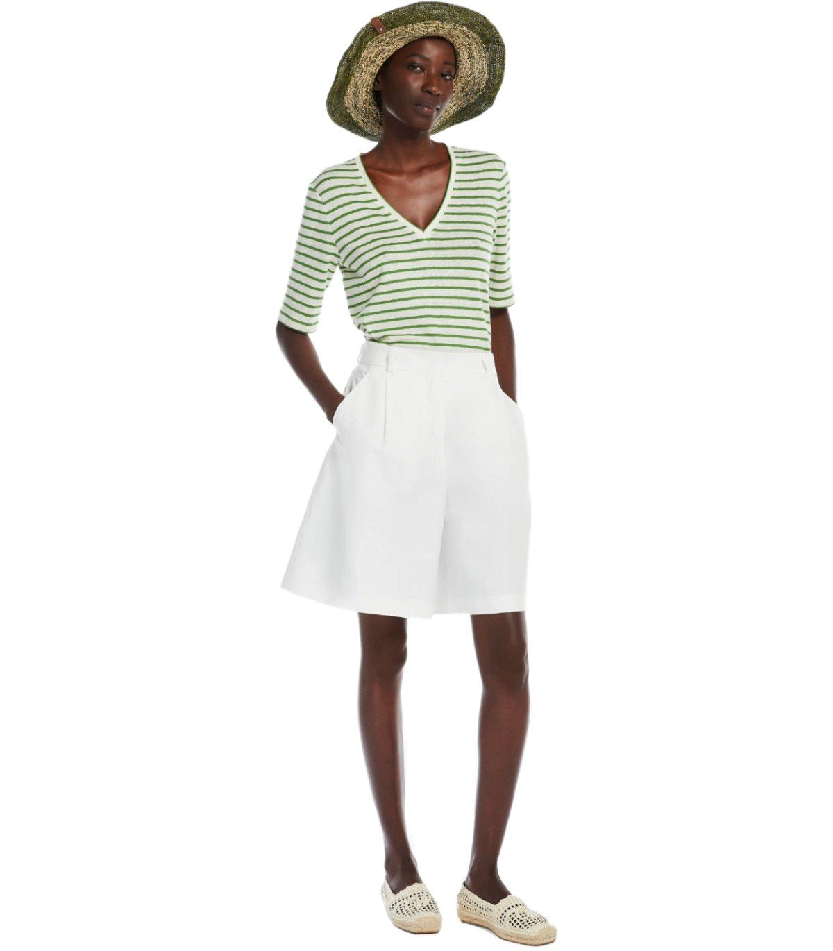 MAX MARA WEEKEND OPZIONE GREEN STRIPED T-SHIRT