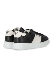 EMPORIO ARMANI BLACK WHITE SNEAKER WITH LOGO
