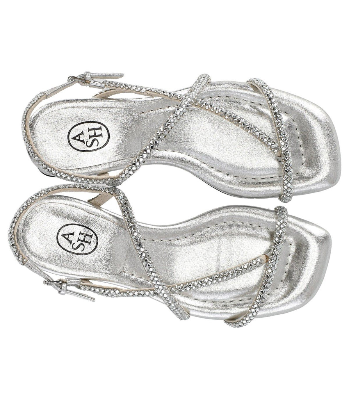 ASH ISLA SILVER MID-HEELED SANDAL