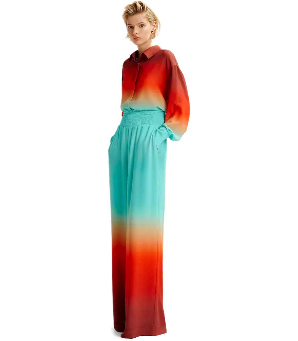ESSENTIEL ANTWERP HUG TIE DYE ORANGE PANTS