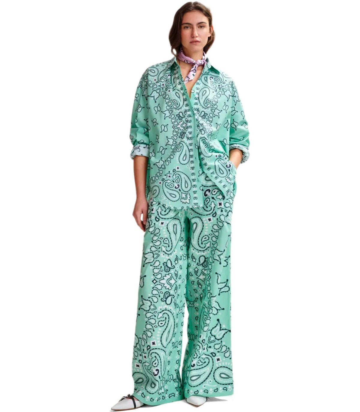 ESSENTIEL ANTWERP HINTWERPEN AQUA GREEN PANTS