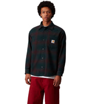VESTE CHEMISE BRENNAN CHECK BLEU SARCELLE CARHARTT WIP