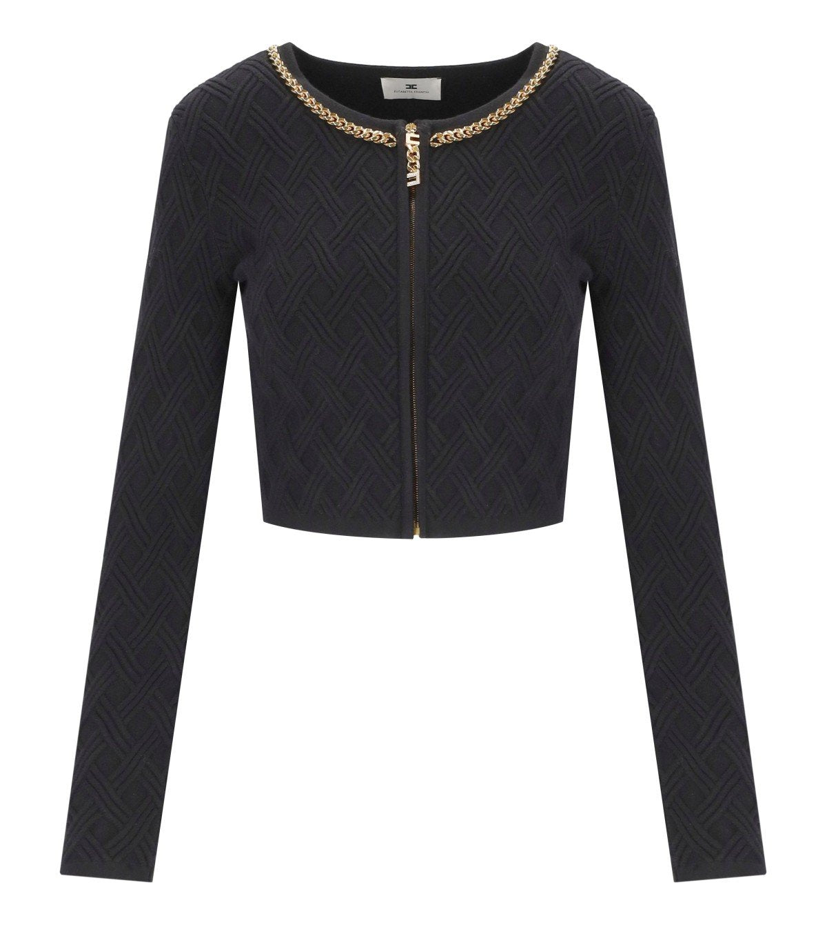 ELISABETTA FRANCHI CROP BLACK CARDIGAN