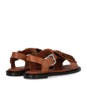 MAX MARA WEEKEND ARTE BROWN FLAT SANDAL