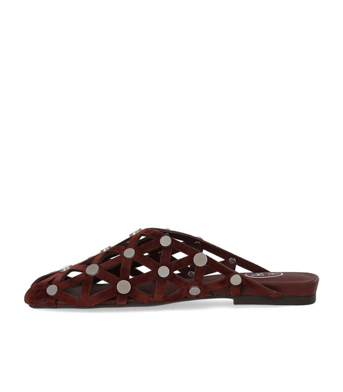 ASH BONE BURGUNDY FLAT MULE