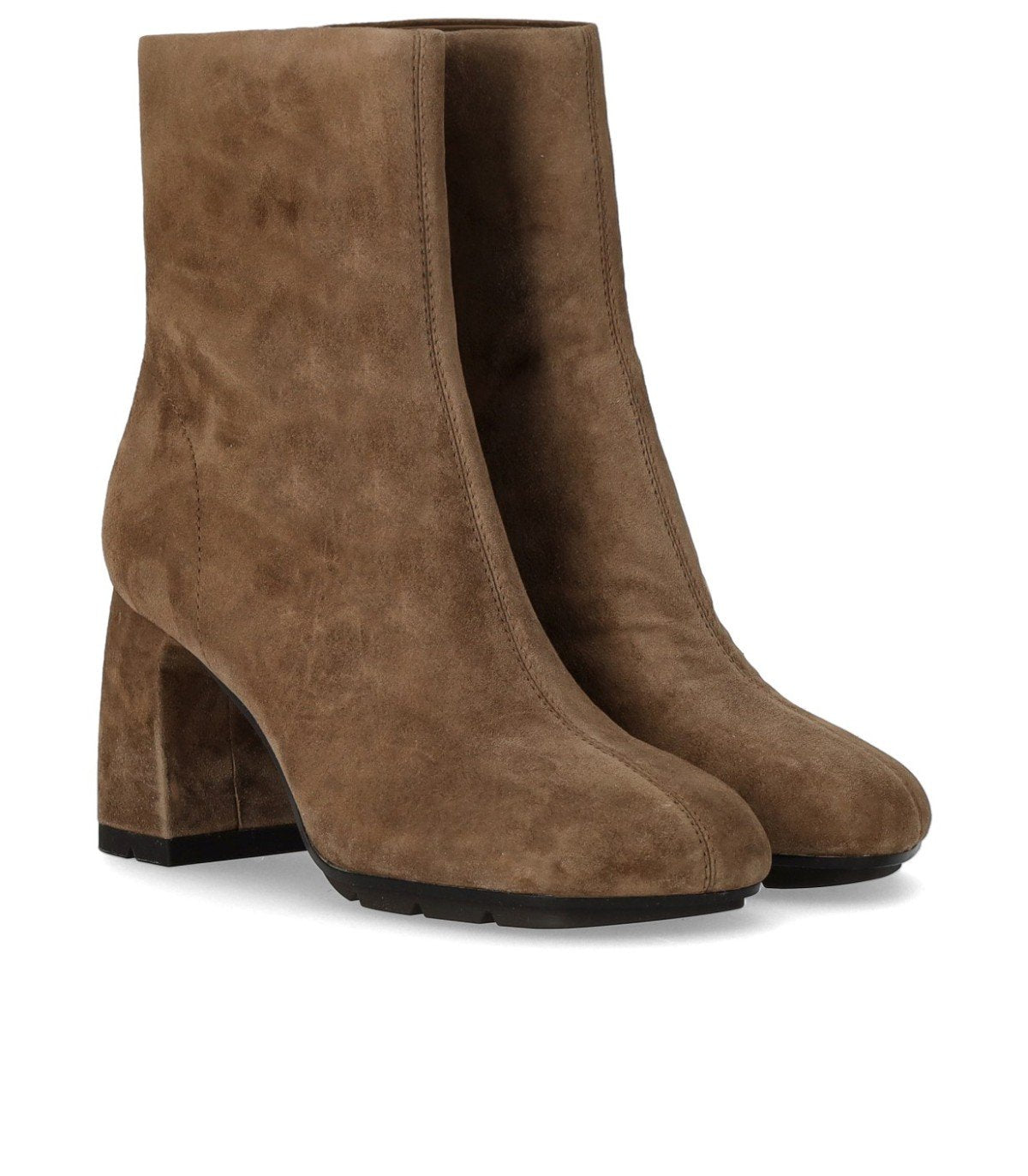 ASH ECLAT BEIGE HEELED ANKLE BOOT