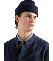 EMPORIO ARMANI NAVY BLUE PINSTRIPE JACKET WITH MANDARIN COLLAR
