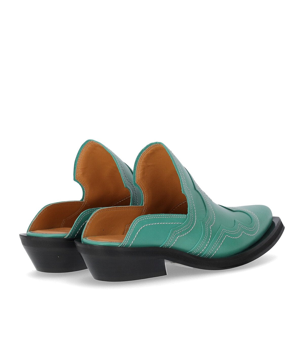 GANNI WESTERN GREEN MULE