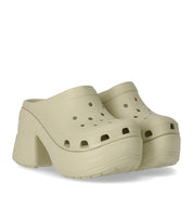CROCS SIREN IVORY HEELED CLOG
