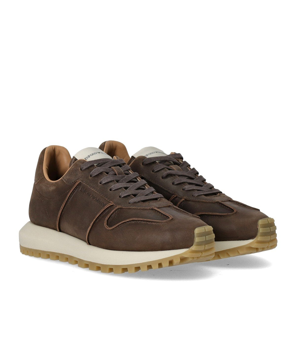 スニーカー EMPORIO ARMANI Men Sneakers X4X633XD40400214 Brown EMPORIO ARMANI DARK BROWN SNEAKER – FerrarisBoutique