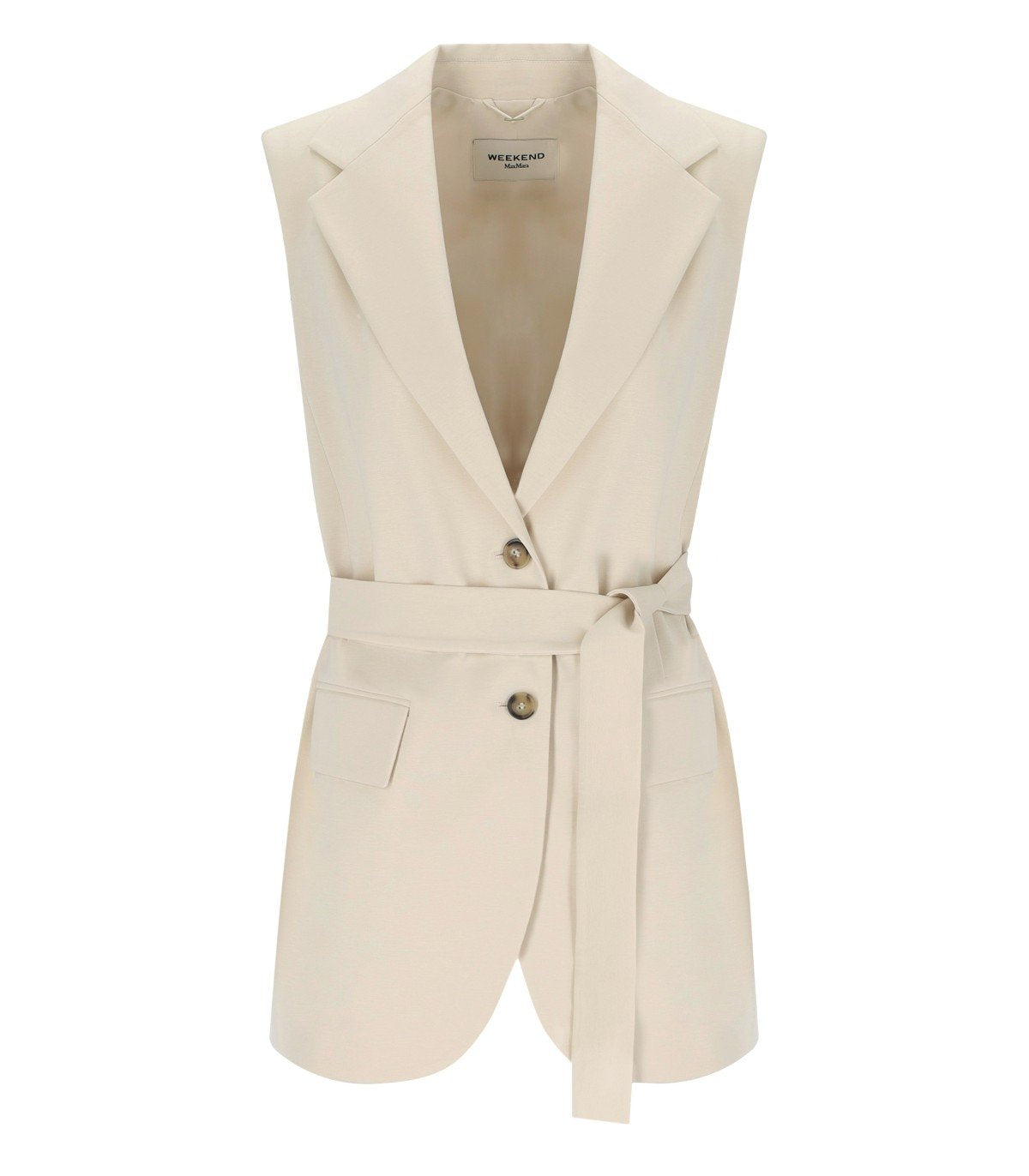 CHALECO CON CINTURÓN FIORE MARFIL MAX MARA WEEKEND