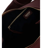 GANNI BURGUNDY MEDIUM HOBO BAG
