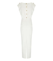 ELISABETTA FRANCHI RED CARPET IVORY KNITTED DRESS