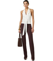 ELISABETTA FRANCHI ELFENBEINE WESTE MIT GÜRTEL