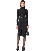 FALDA MIDI CON CREMALLERA NEGRA ELISABETTA FRANCHI