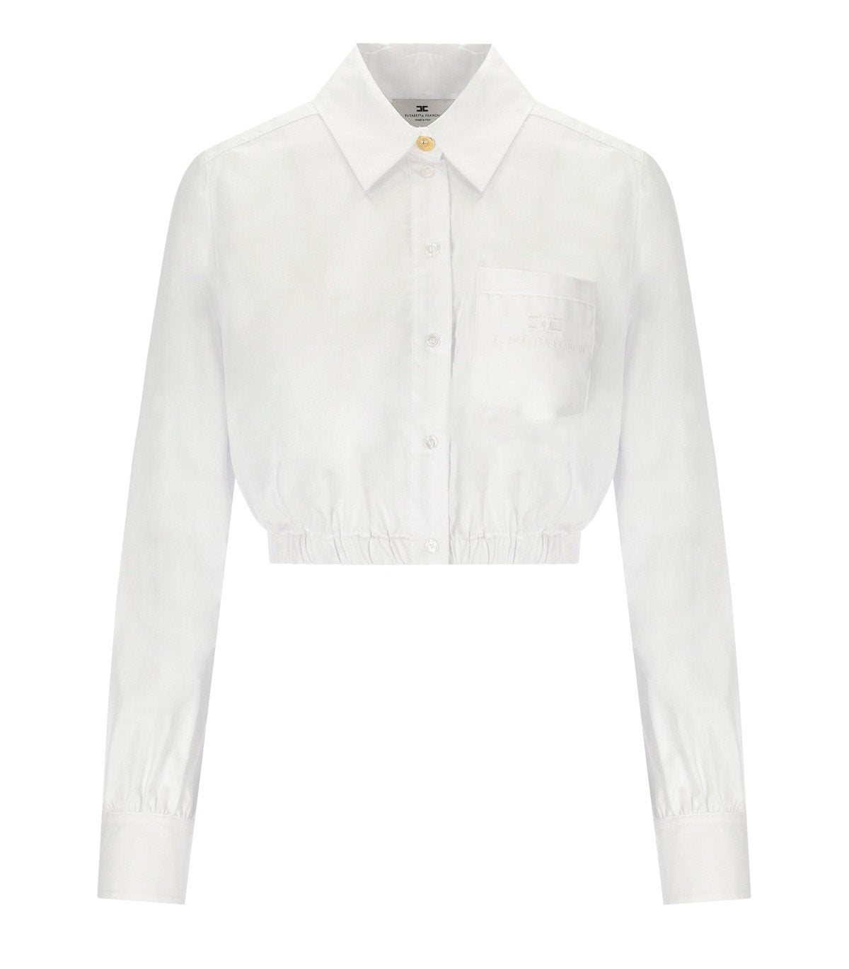 ELISABETTA FRANCHI WHITE CROPPED SHIRT