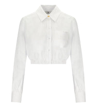 ELISABETTA FRANCHI WHITE CROPPED SHIRT - 46