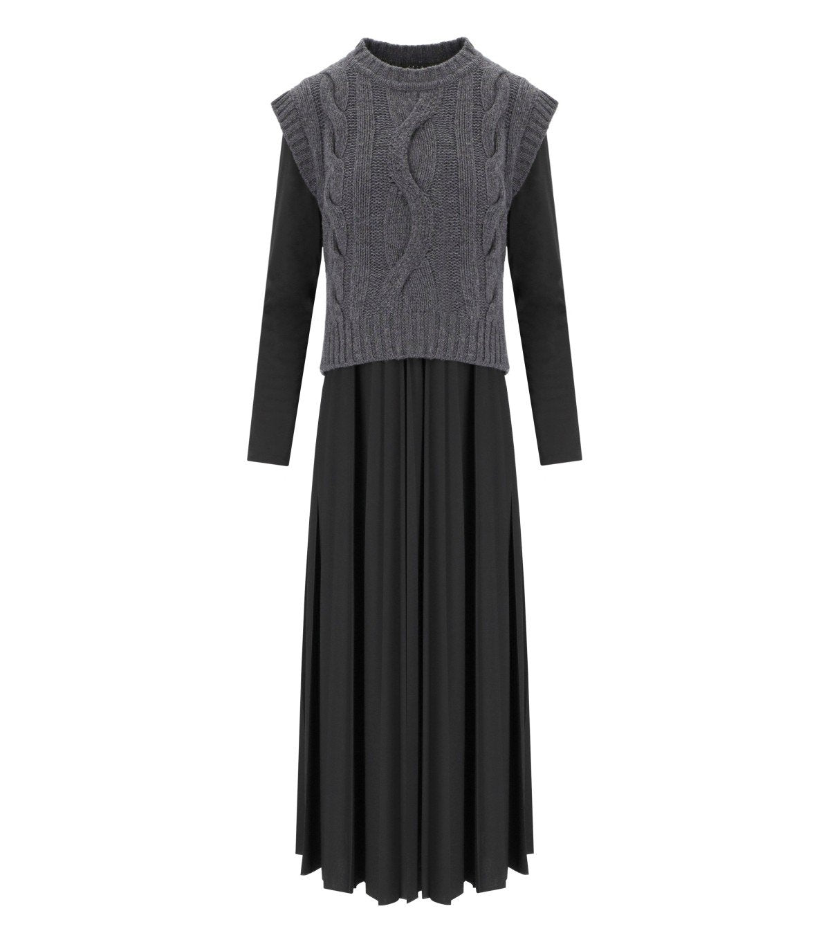 MAX MARA WEEKEND EBRO SCHWARZES 2-IN-1 KLEID