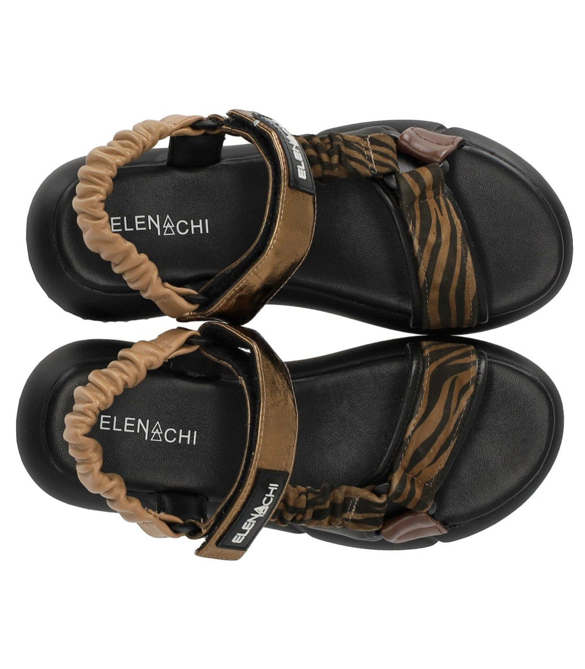 ELENA IACHI BROWN ZEBRA SANDAL