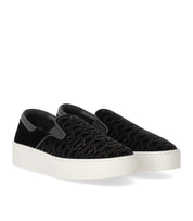 EMPORIO ARMANI BLACK MONOGRAM SLIP-ON SNEAKER