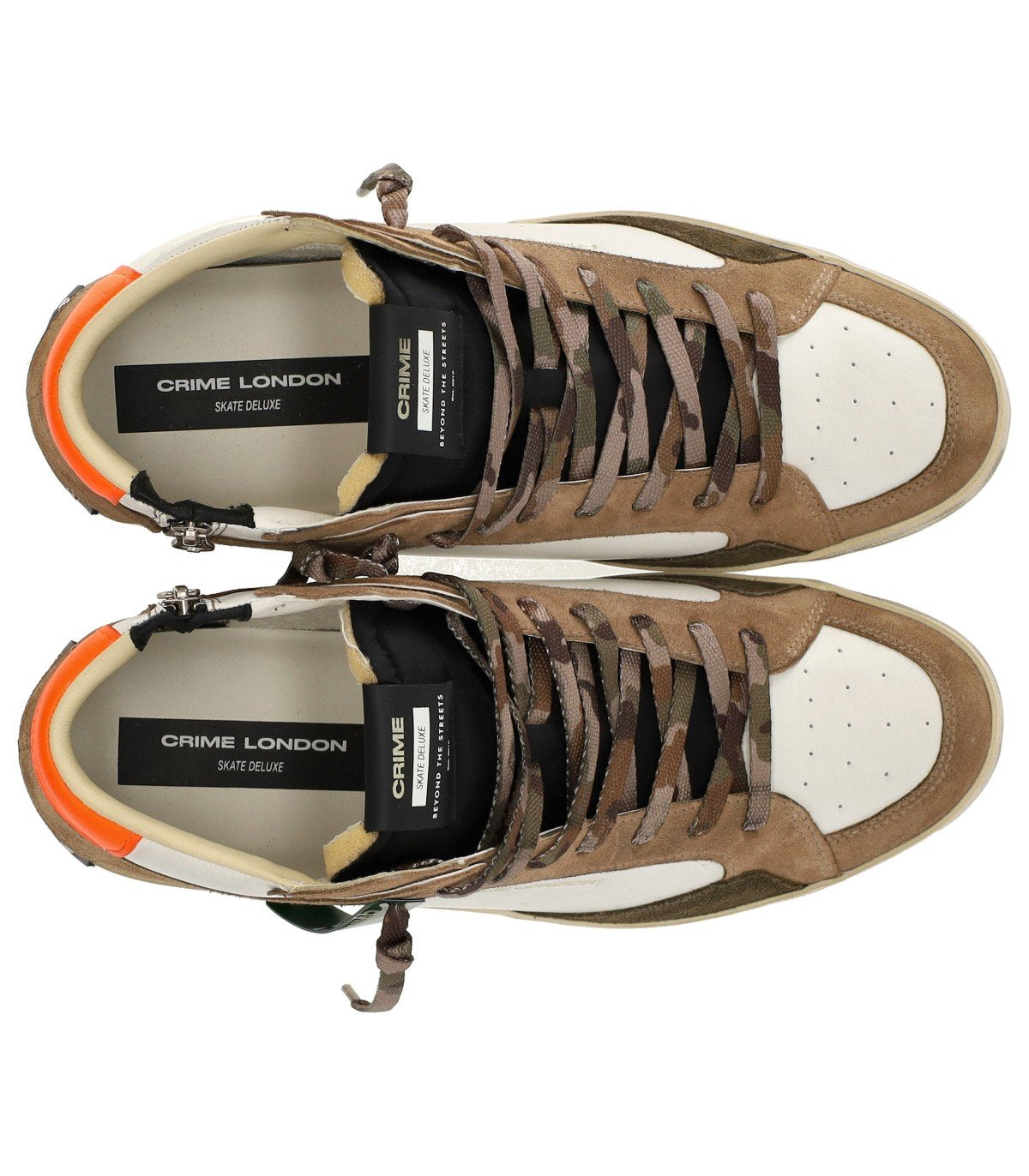SNEAKER SK8 DELUXE MID BEIGE E BIANCA CRIME LONDON