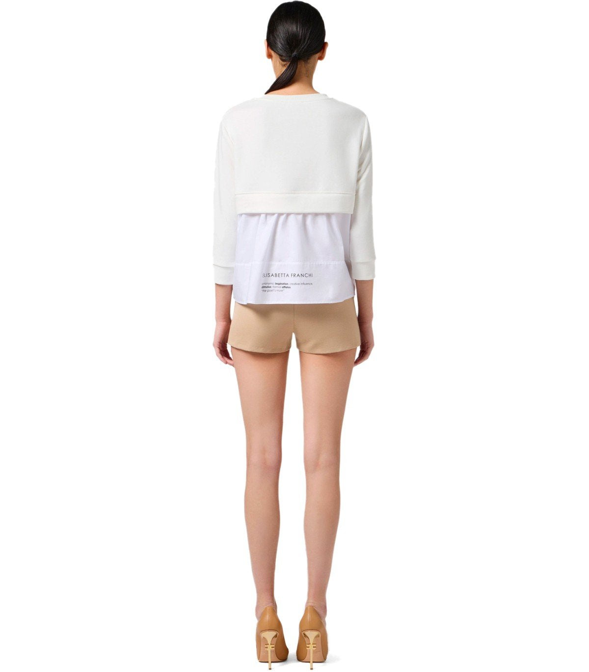 ELISABETTA FRANCHI IVORY SWEATSHIRT