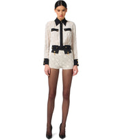 ELISABETTA FRANCHI MILK BICOLORED SHIRT