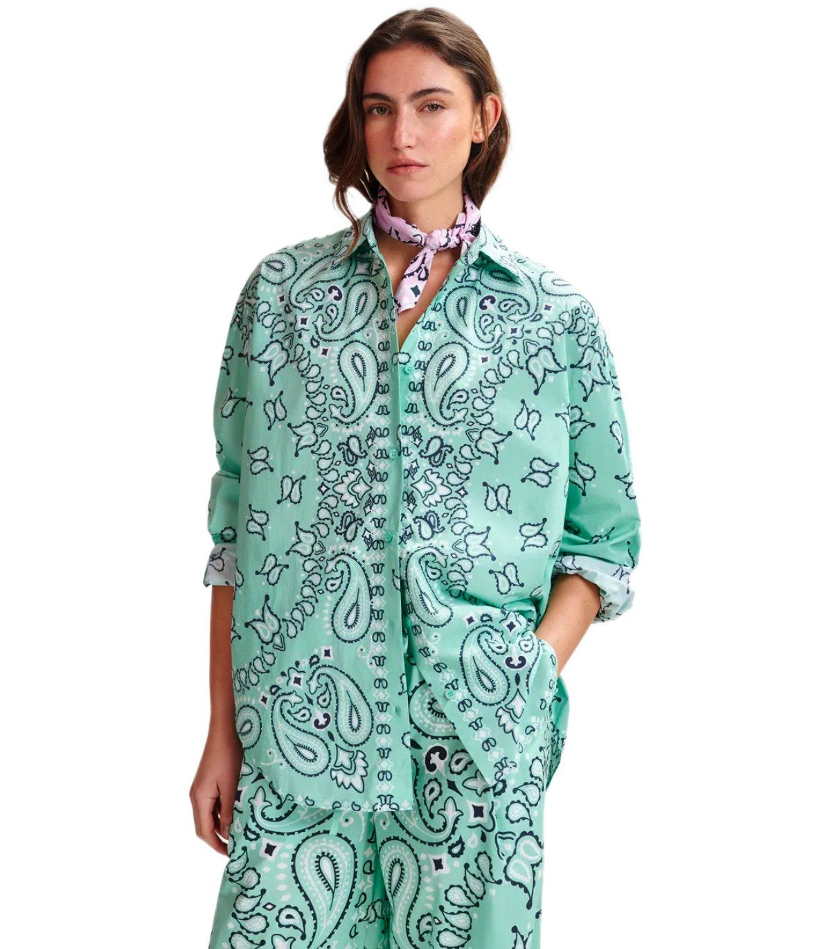 ESSENTIEL ANTWERP HISTENDE ACQUA GREEN SHIRT