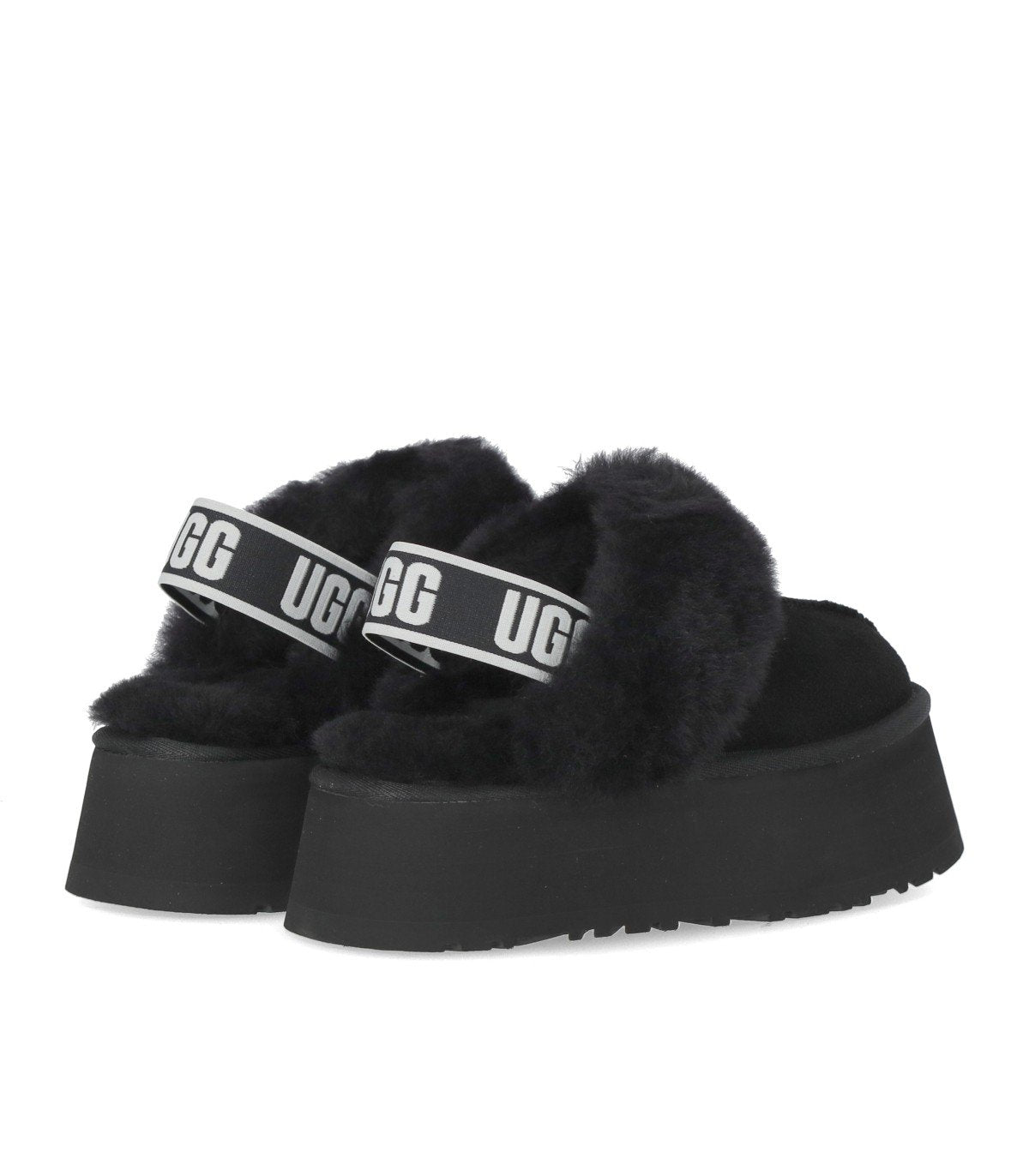 UGG FUNKETTE BLACK SLIPPER