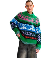 ESSENTIEL ANTWERP IRELANDO GREEN CREWNECK SWEATER