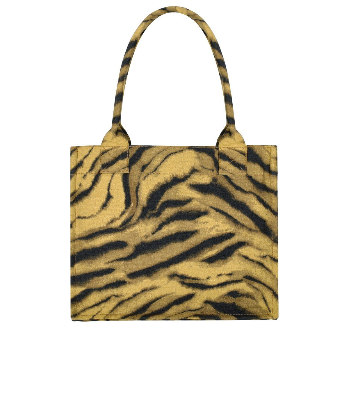 GANNI KHAKI ZEBRA PRINT SHOPPER