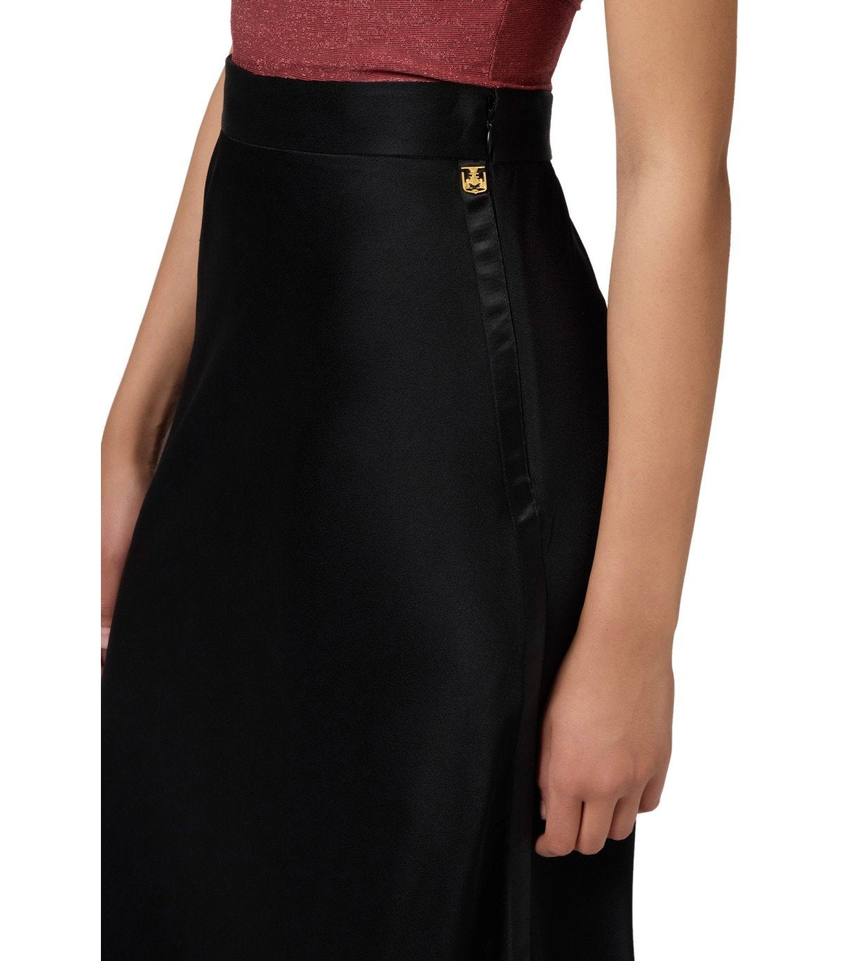 ELISABETTA FRANCHI BLACK MIDI SKIRT