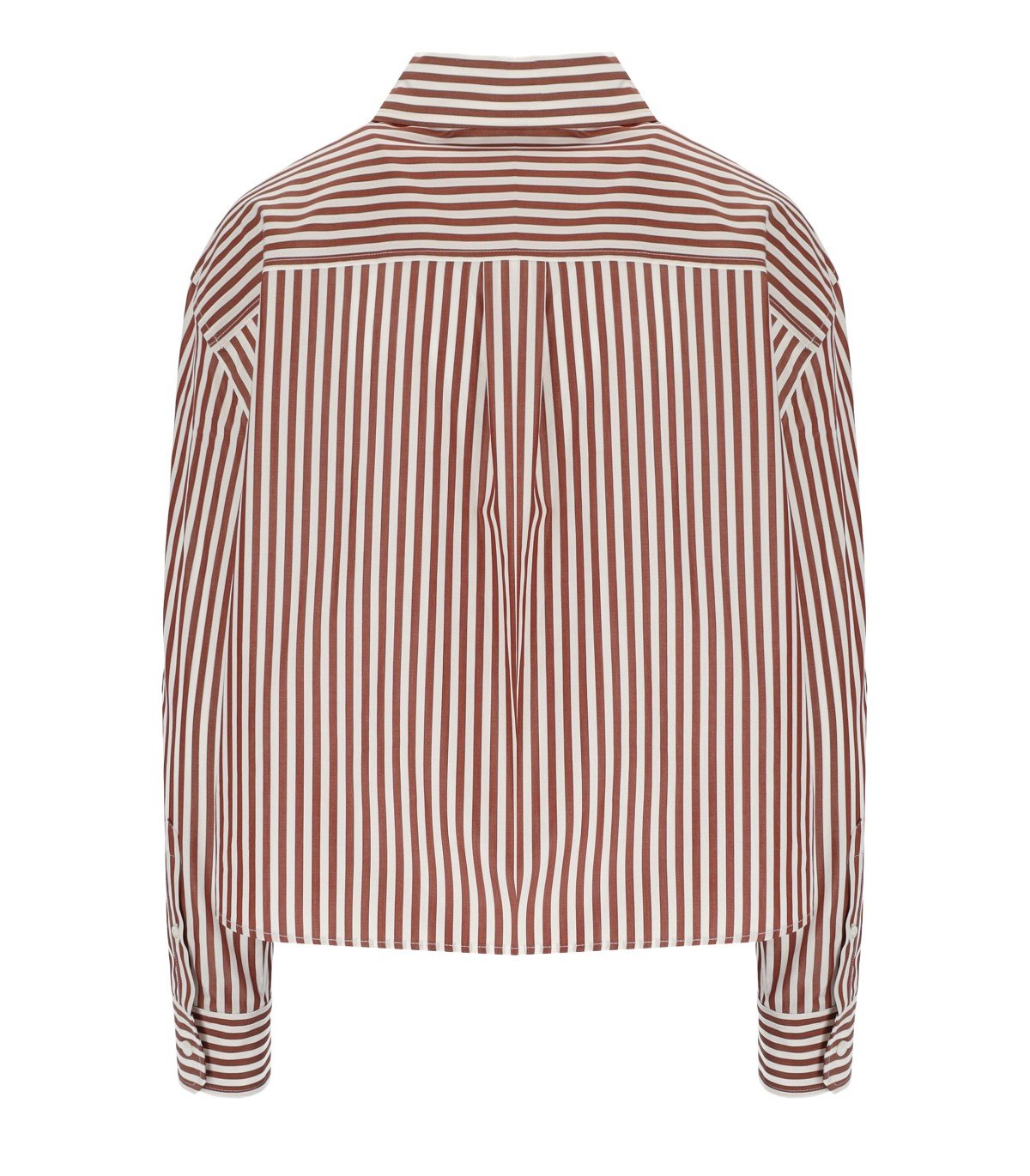 CAMICIA A RIGHE PANETTO BIANCA E MARRONE MAX MARA WEEKEND