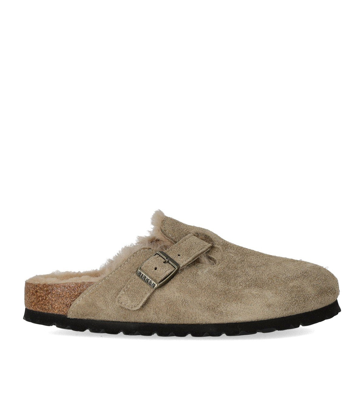 BIRKENSTOCK BOSTON SHEARLING TAUPE CLOG