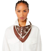 MAX MARA WEEKEND ONESTO BROWN FOULARD SCARF