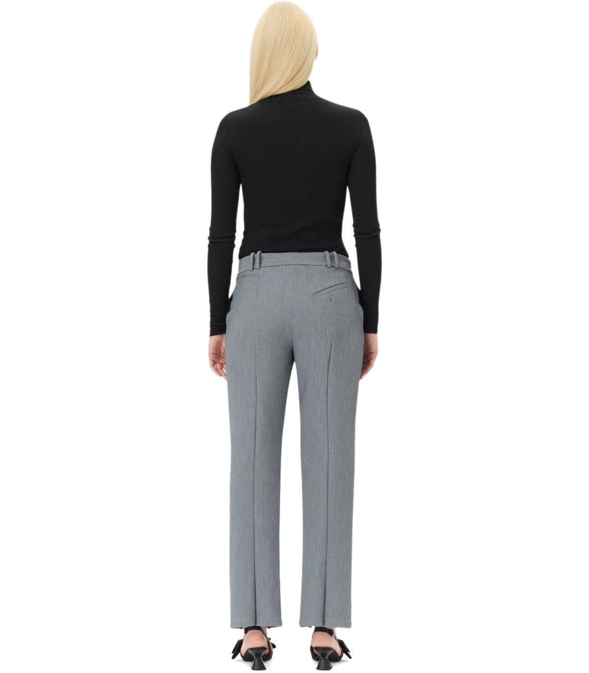 GANNI GREY MELANGE TROUSER