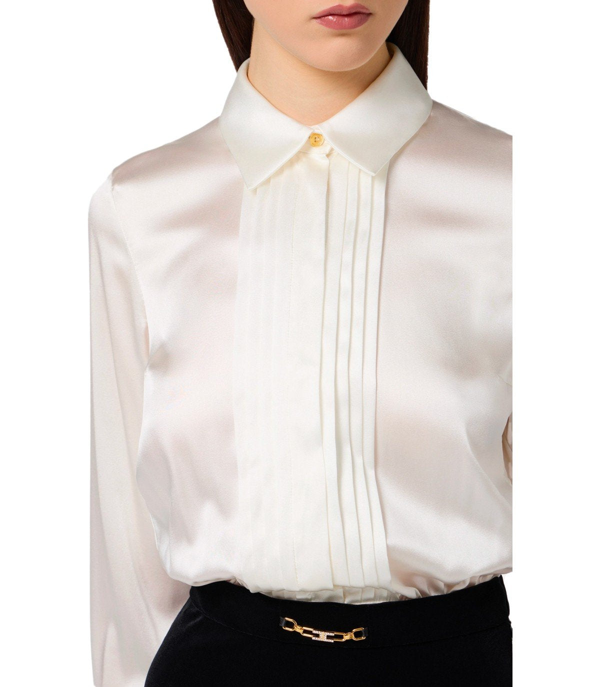 ELISABETTA FRANCHI RED CARPET IVORY AND BLACK DRESS