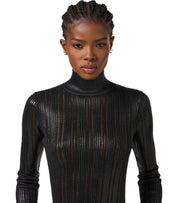 ELISABETTA FRANCHI BLACK TURTLENECK TOP