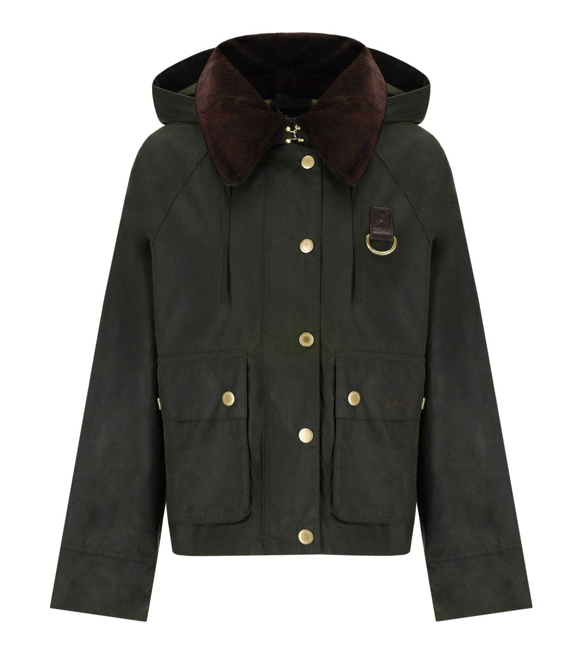 BARBOUR REIGHTON WAX GREEN HOODED JACKET